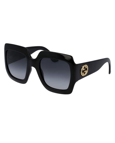 gucci black gg0113s 001 sunglasses|Gucci oversized square sunglasses.